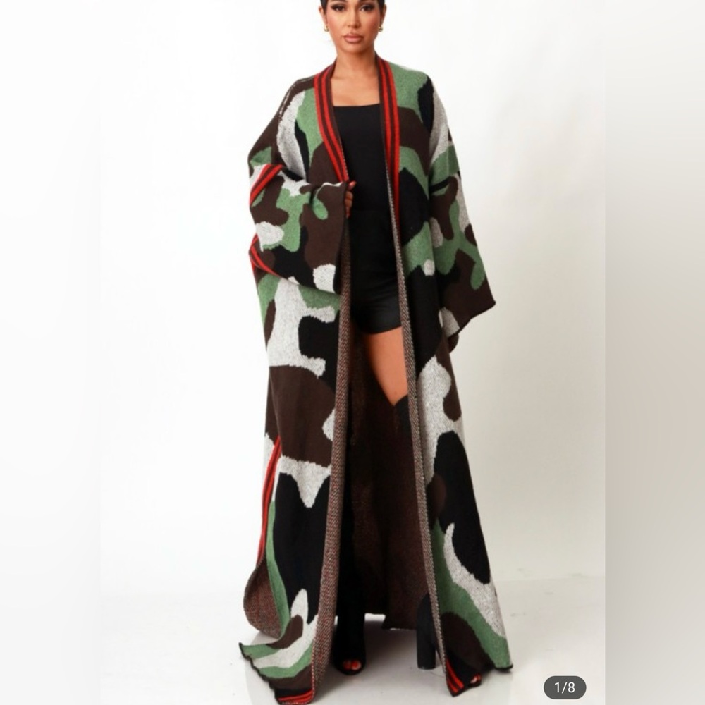 Camouflage Long Cardigan